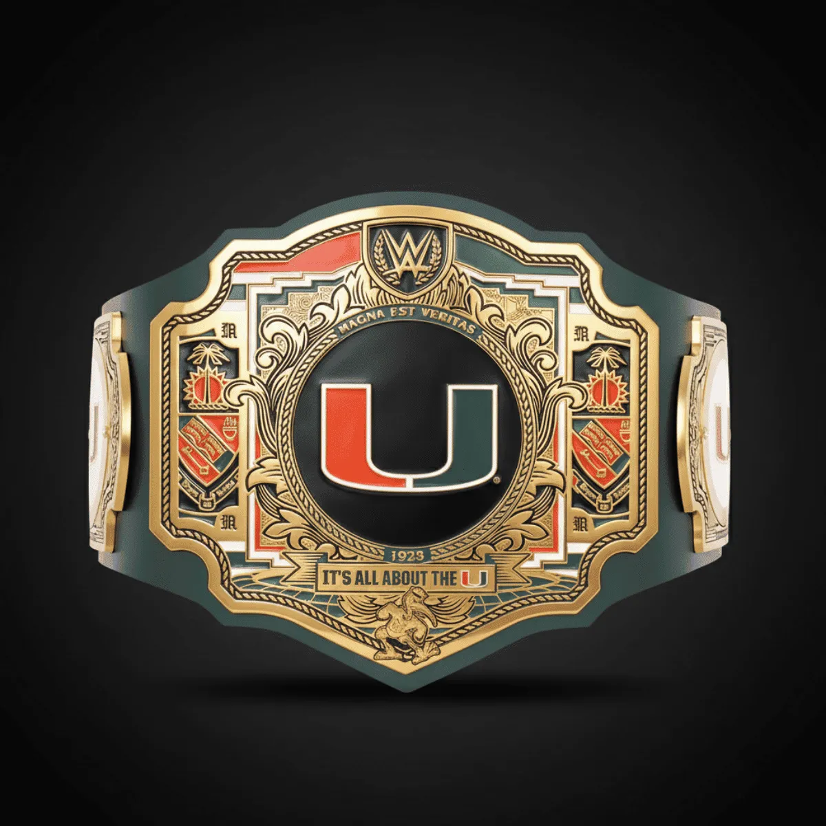 116_converted Miami Hurricanes WWE Legacy Title Belt - Image 1