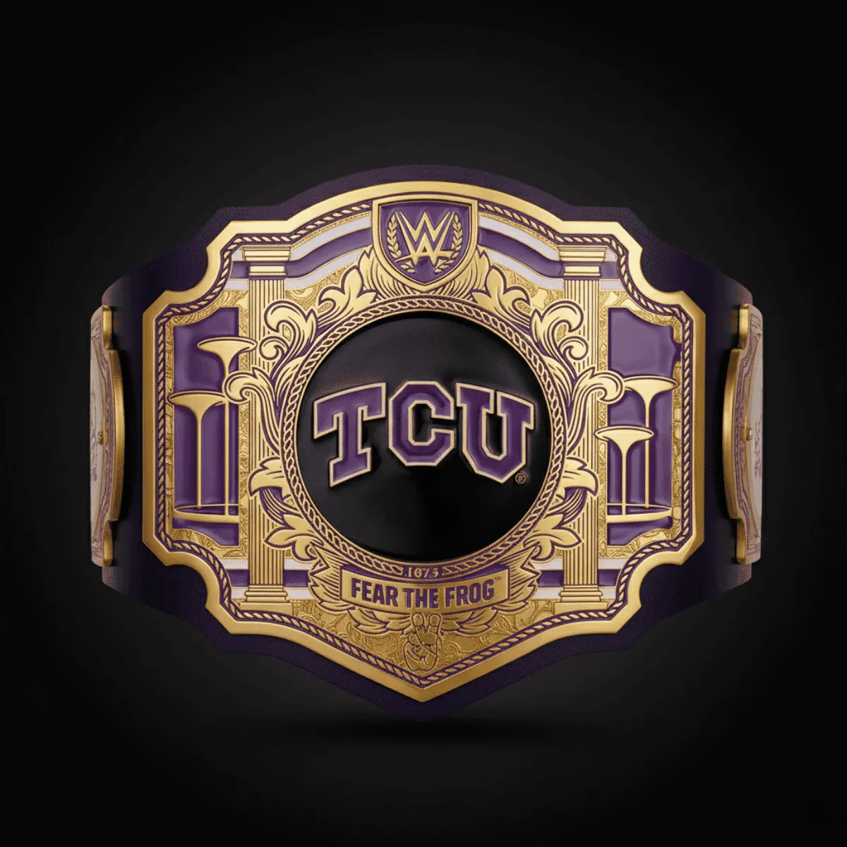 50 TCU Horned Frogs WWE Legacy Title Belt - Image 1